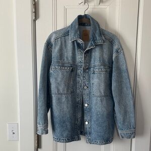 Acid Wash Denim Chore Jacket Gap XS
